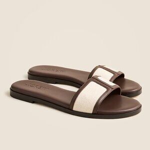 J. Crew Georgina sandals in canvas and leather